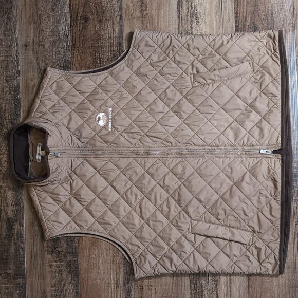 Peter Millar Essex Quilted Vest Pebble Beach Embroidered Logo Size XXL In Brown